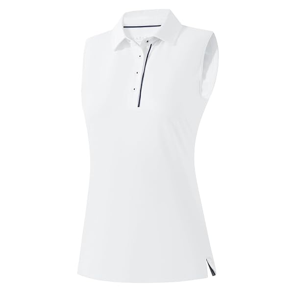 M MAELREG Women's Golf Polo Shirts Sleeveless 4 Buttons with Collar Tennis Tops Pickleball Shirts UV Protection Quick Dry