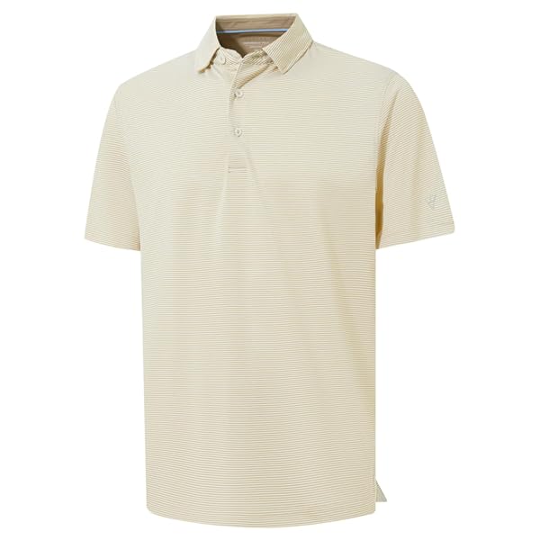M MAELREG Men's Jacquard Stripe Golf Shirts Quick Dry Performance Short Sleeve Moisture Wicking Polo Shirt for Men