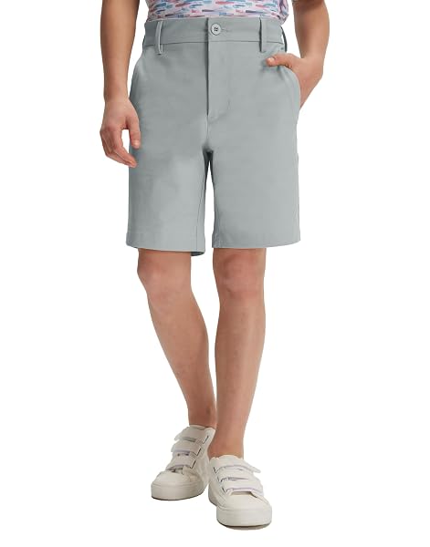 M MAELREG Boys Golf Shorts 7" Stretch Lightweight Flat Front Breathable Chino Water-Resistant Dry Fit Boys Athletic Shorts