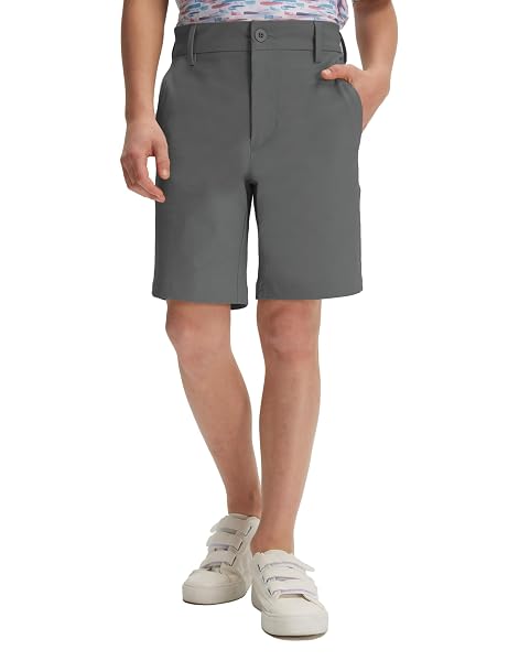 M MAELREG Boys Golf Shorts 7" Stretch Lightweight Flat Front Breathable Chino Water-Resistant Dry Fit Boys Athletic Shorts