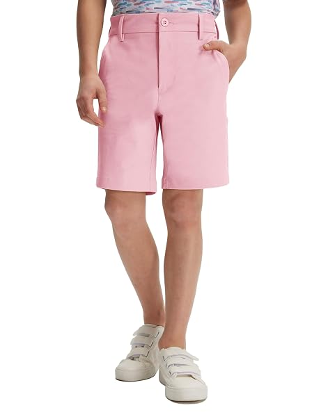 M MAELREG Boys Golf Shorts 7" Stretch Lightweight Flat Front Breathable Chino Water-Resistant Dry Fit Boys Athletic Shorts