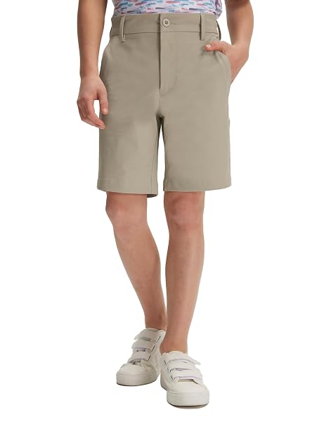 M MAELREG Boys Golf Shorts 7" Stretch Lightweight Flat Front Breathable Chino Water-Resistant Dry Fit Boys Athletic Shorts