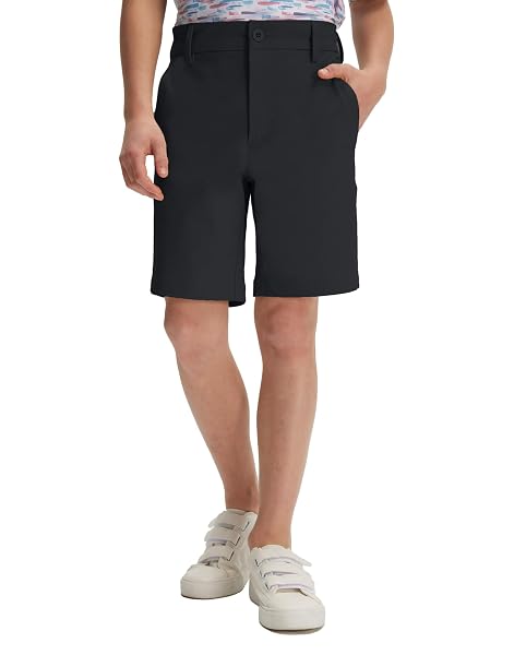 M MAELREG Boys Golf Shorts 7" Stretch Lightweight Flat Front Breathable Chino Water-Resistant Dry Fit Boys Athletic Shorts
