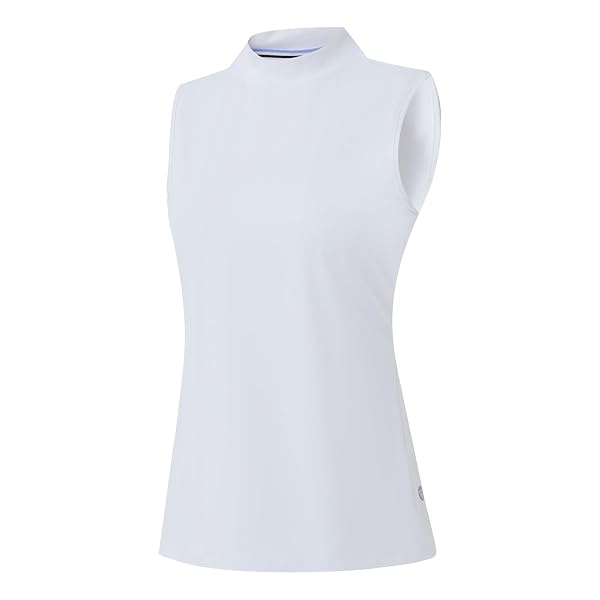 M MAELREG Women's Mock Neck Golf Tennis Tank Top Sleeveless Moisture Wicking Stretch Pull On Athletic Tops