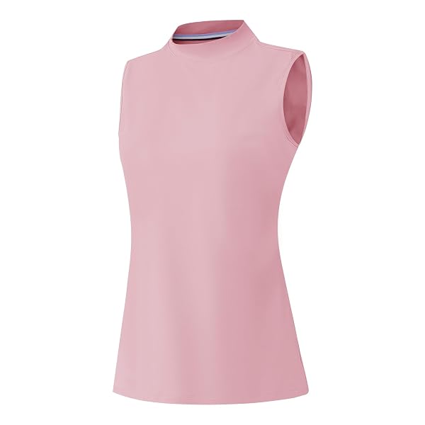M MAELREG Women's Mock Neck Golf Tennis Tank Top Sleeveless Moisture Wicking Stretch Pull On Athletic Tops