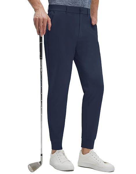 M MAELREG Men's Golf Joggers Pants with 5 Pockets Slim Fit Stretch Sweatpants with Belt Loops Travel Casual Pants for Men