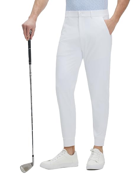 M MAELREG Men's Golf Joggers Pants with 5 Pockets Slim Fit Stretch Sweatpants with Belt Loops Travel Casual Pants for Men