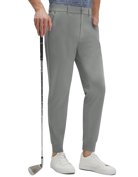 M MAELREG Men's Golf Joggers Pants with 5 Pockets Slim Fit Stretch Sweatpants with Belt Loops Travel Casual Pants for Men