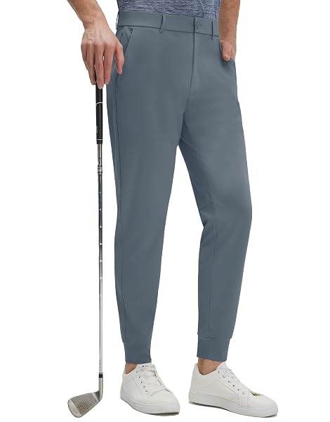 M MAELREG Men's Golf Joggers Pants with 5 Pockets Slim Fit Stretch Sweatpants with Belt Loops Travel Casual Pants for Men