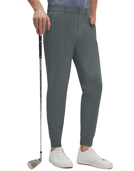 M MAELREG Men's Golf Joggers Pants with 5 Pockets Slim Fit Stretch Sweatpants with Belt Loops Travel Casual Pants for Men