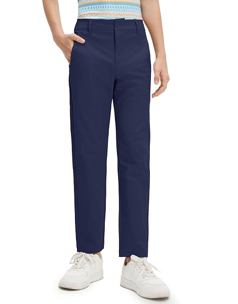 M MAELREG Boys Golf Pants Stretch Flat Front Dress Athletic Casual Youth Golf Pants School Uniform Pants with Mesh Pockets