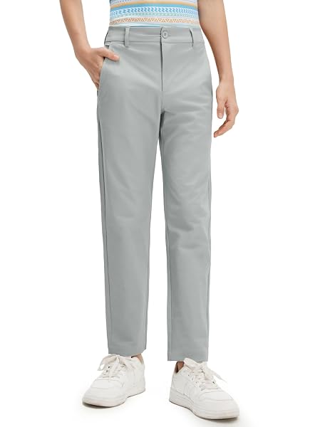M MAELREG Boys Golf Pants Stretch Flat Front Dress Athletic Casual Youth Golf Pants School Uniform Pants with Mesh Pockets