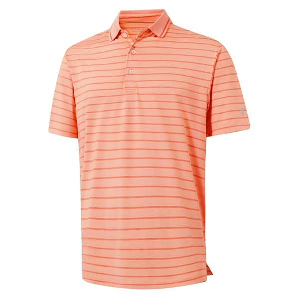 M MAELREG Mens Golf Shirt Short Sleeve Dry Fit Striped Collared Casual Work Performance Moisture Wicking Polo Shirts for Men