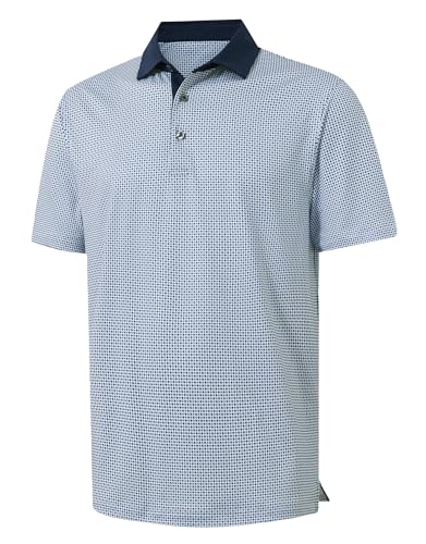 M MAELREG Golf Shirts for Men Short Sleeve Print Patterns Moisture Wicking Performance Lightweight Collared Mens Polo Shirts