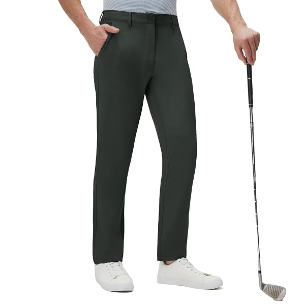 M MAELREG Mens Golf Pants Lightweight Water-Resistant Quick Dry Casual Pants 30"/32"/34" Stretch Work Dress Comfy Trousers