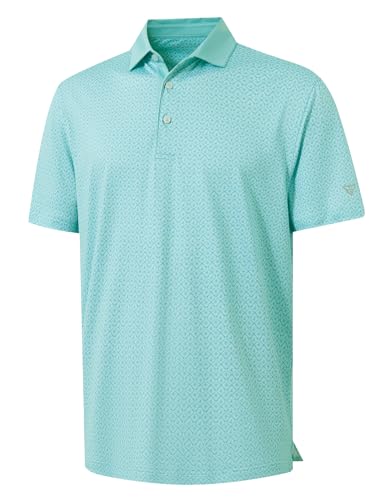 M MAELREG Golf Shirts for Men Short Sleeve Print Patterns Moisture Wicking Performance Lightweight Collared Mens Polo Shirts