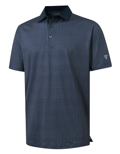 M MAELREG Golf Shirts for Men Short Sleeve Print Patterns Moisture Wicking Performance Lightweight Collared Mens Polo Shirts