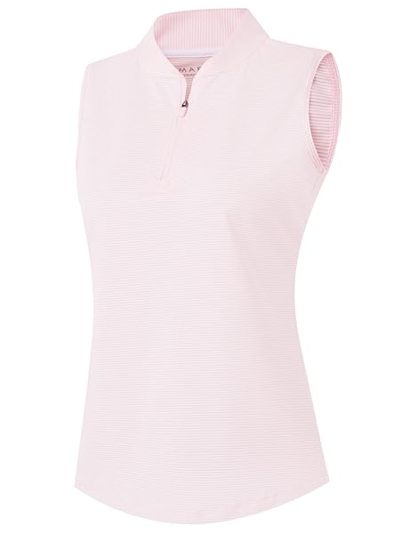 M MAELREG Golf Shirts for Women 1/4 Zip Tennis Sleeveless Tops for Women