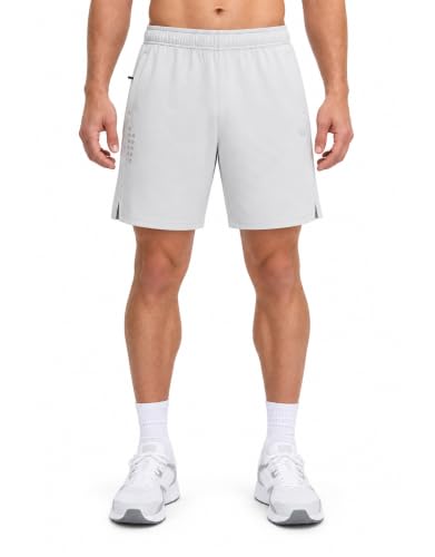 M MAELREG Men's Athletic Shorts with Zipper Pockets 7" Moisture Wicking Gym Workout Shorts for Men Lightweight Drawstring
