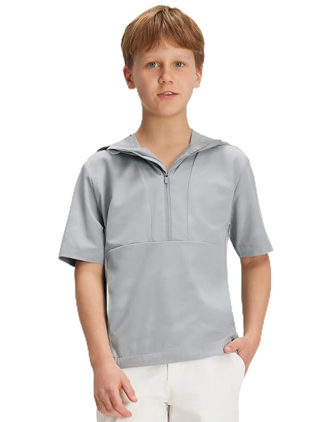 M MAELREG Boys' Short Sleeve Hooded Golf Jacket, Youth Camo Pullover