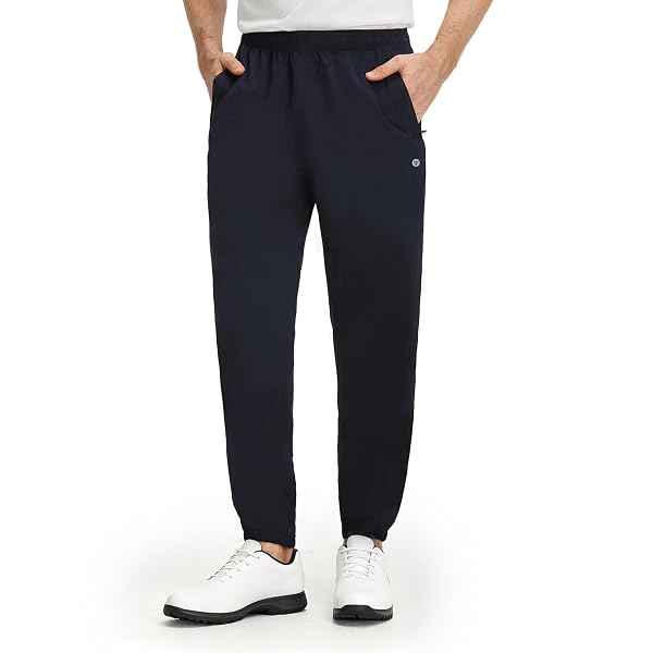 M MAELREG Mens Golf Rain Pants, Waterproof Lightweight Outdoor Hiking Jogger with Zipper Pockets