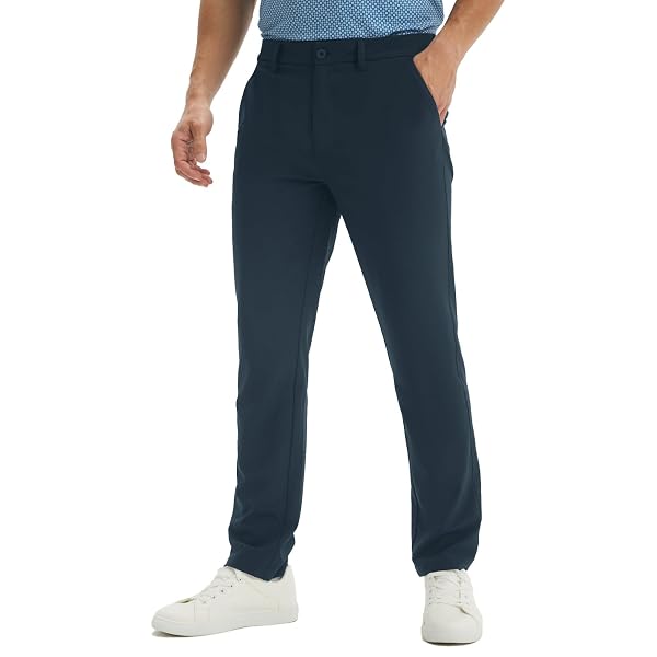 M MAELREG Mens Golf Pants with 4 Pockets - 30"/32"/34" Lightweight Water Repellent Work Dress Pants Casual Comfy Trousers