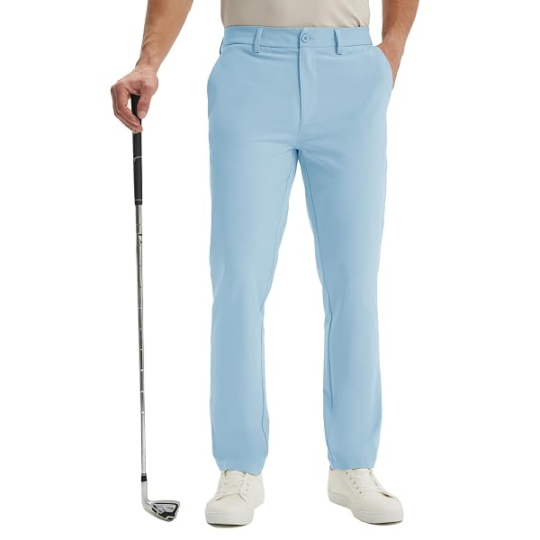M MAELREG Mens Golf Pants with 4 Pockets - 30"/32"/34" Lightweight Water Repellent Work Dress Pants Casual Comfy Trousers