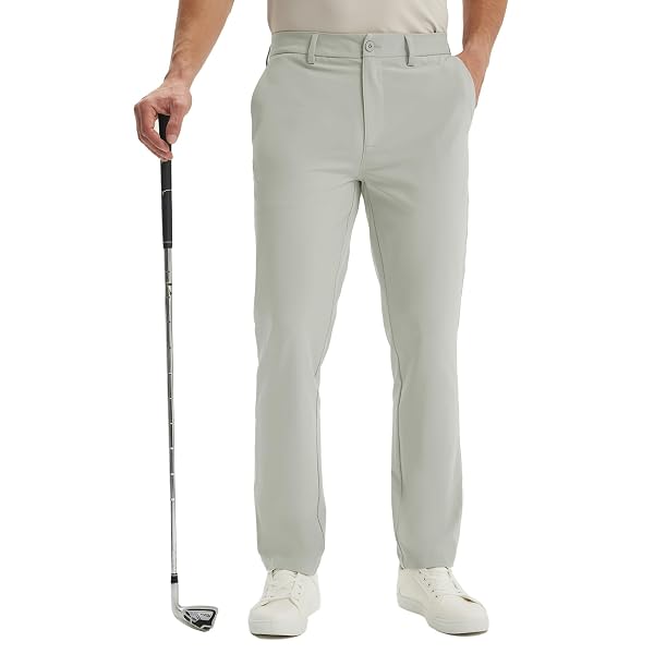 M MAELREG Mens Golf Pants with 4 Pockets - 30"/32"/34" Lightweight Water Repellent Work Dress Pants Casual Comfy Trousers