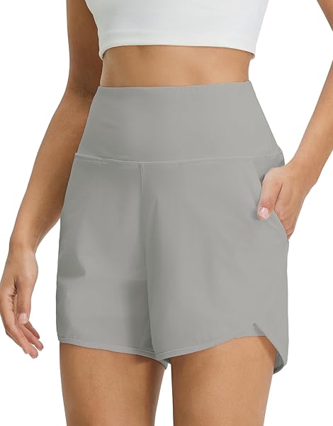 M MAELREG Women's 2 in 1 Athletic Running Shorts with Liner Pockets