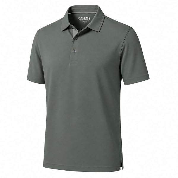 M MAELREG Mens Golf Shirt Short Sleeve Moisture Wicking Slim Fit Performance Casual Roma Knit Golf Polo Shirts for Men