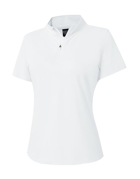 M MAELREG Womens 1/4 Zip Pullover Short Sleeve Performance Quick Dry Mock Neck UPF 50+ Moisture Wicking Workout Tennis Top