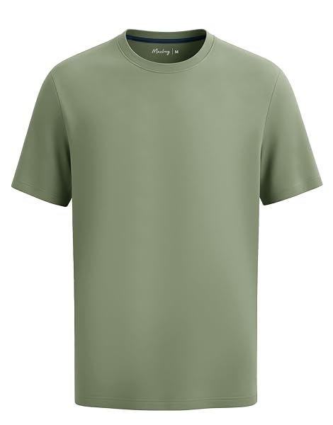M MAELREG Men's T-Shirts Quick Dry Moisture Wicking Athletic Workout Roma Knit Shirts for Men Short Sleeve Slim Fit Basic Top