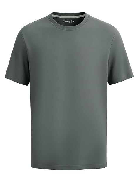 M MAELREG Men's T-Shirts Quick Dry Moisture Wicking Athletic Workout Roma Knit Shirts for Men Short Sleeve Slim Fit Basic Top