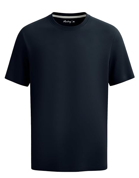 M MAELREG Men's T-Shirts Quick Dry Moisture Wicking Athletic Workout Roma Knit Shirts for Men Short Sleeve Slim Fit Basic Top