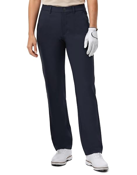 M MAELREG Womens Golf Pants with Pockets Regular Fit Stretch Straight Leg Travel Business Casual Pants for Women Navy