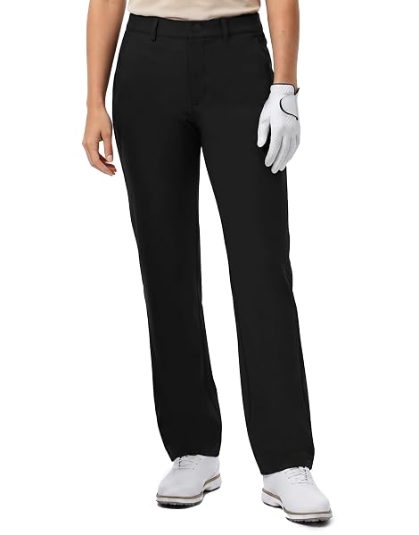 M MAELREG Women's Golf Pants with Belt Loops Stretch Straight Leg Regular Fit Work Business Slacks Travel Casual Dress Pants