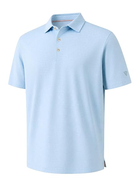 Mens Polo Shirts Short Sleeve Jacquard Casual Nylon Blend Solid Stylish Dry Fit Performance Collared Golf Polo Shirts for Men