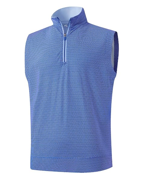 M MAELREG Men's Print Golf Vest Quarter Zip Sleeveless 1/4 Zip Pullover