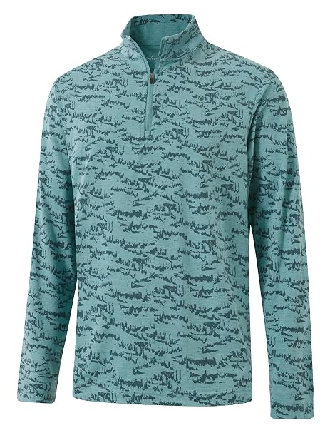 M MAELREG Quarter Zip Pullover Men Print Dry Fit Long Sleeve Golf Shirt