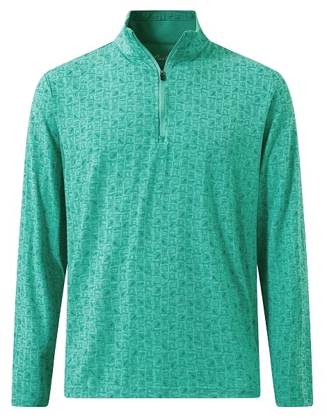 M MAELREG Quarter Zip Pullover Men Print Dry Fit Long Sleeve Golf Shirt