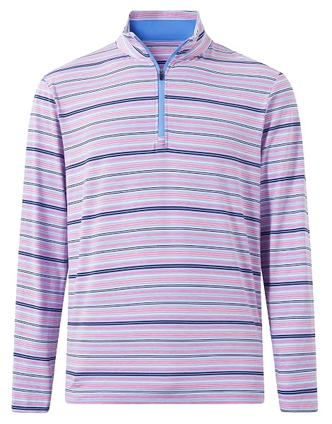 M MAELREG Quarter Zip Pullover Men Print Dry Fit Long Sleeve Golf Shirt