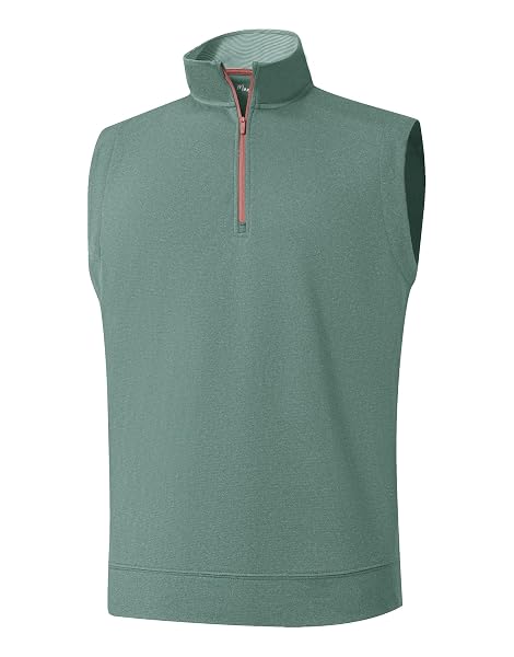 M MAELREG Mens Quarter Zip Pullover Golf Vest Mock Neck Lightweight Vest