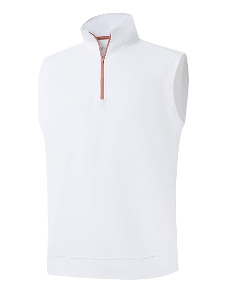 M MAELREG Mens Quarter Zip Pullover Golf Vest Mock Neck Lightweight Vest