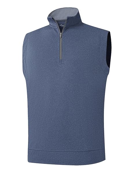M MAELREG Mens Quarter Zip Pullover Golf Vest Mock Neck Lightweight Vest