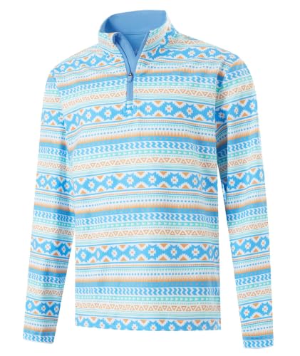 M MAELREG Boys Quarter Zip Print Pullover Midlayer 1/4 Zip Kids Sweatshirts