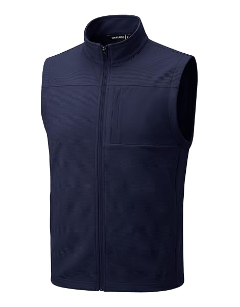 M MAELREG Mens Vests Outerwear Horizontal Stripes Texture Golf Vest for Men