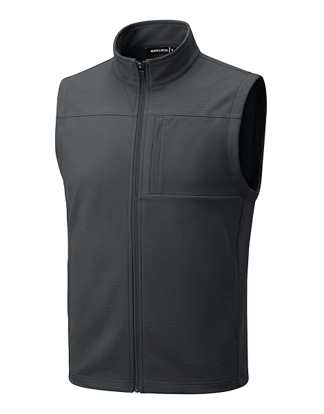 M MAELREG Mens Vests Outerwear Horizontal Stripes Texture Golf Vest for Men